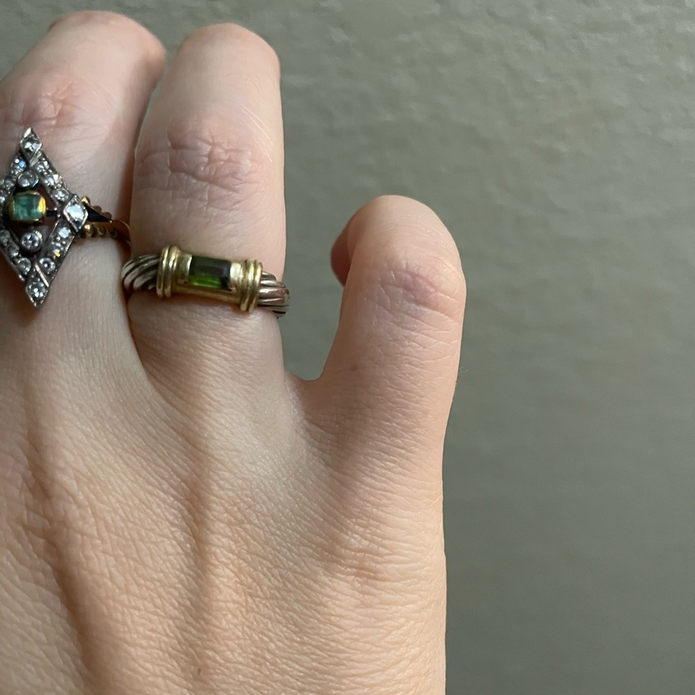 David Yurman Green and Gold Ring